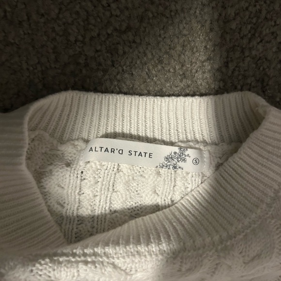 Altar'd State white Cable Knit Sweater - Picture 2 of 2